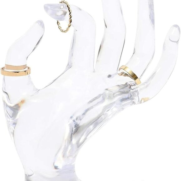 Ring Holder for Women Hand Shaped Display Stand - 6.3 in, Clear Acrylic, Glossy - Picture 1 of 9